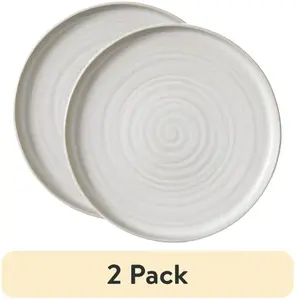 (2 pack) Cream Stoneware Round 10.4 Dinner Plate