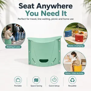 Portable folding stool for home and outdoor use—ideal for queuing, outings with children, travel, picnics, and gatherings.