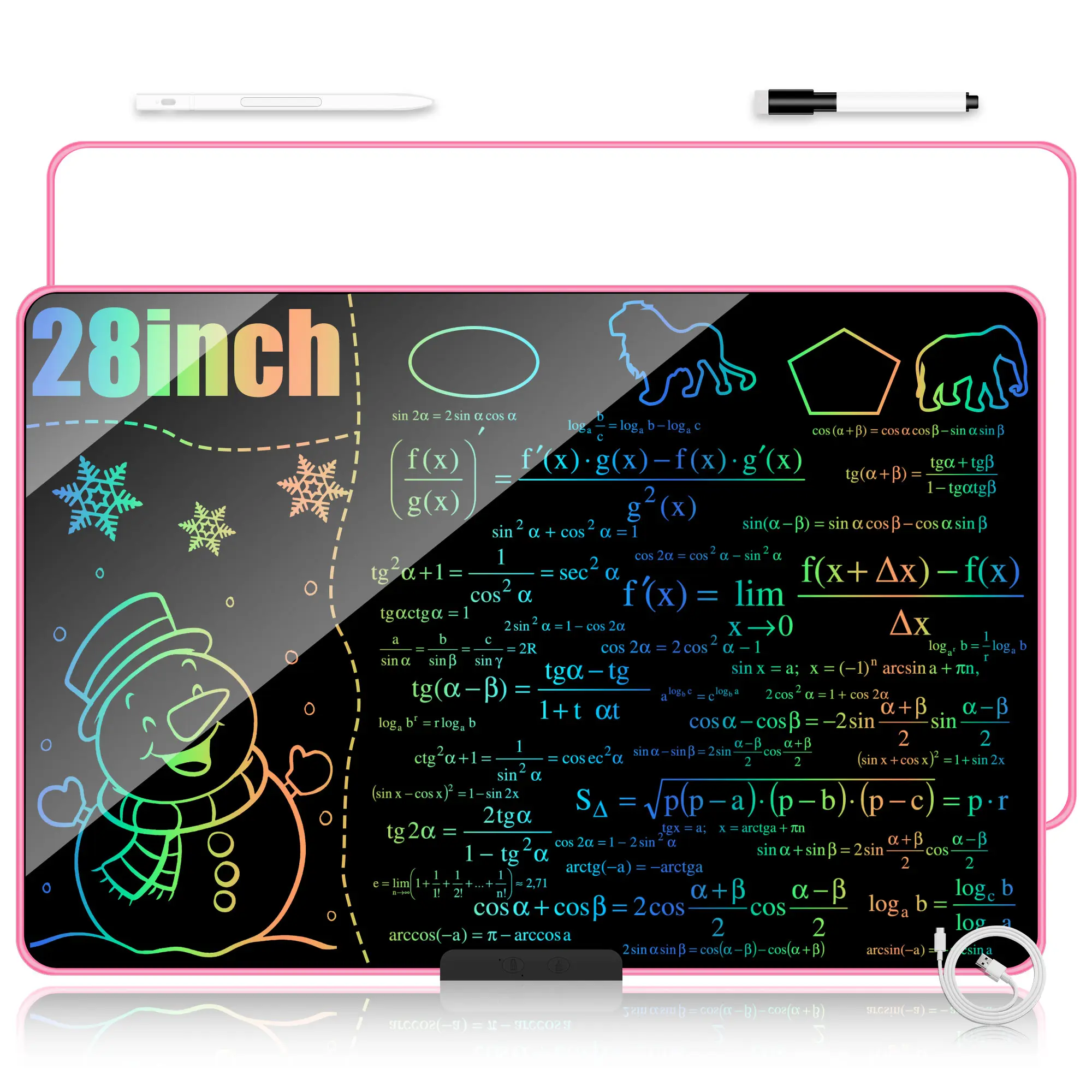 XZBB LCD Writing Tablet for Kids，28 Inch Colorful Drawing Board with Stylus,One-Tap Erase, Lock Function,and Rechargeable DesignProtection Screen