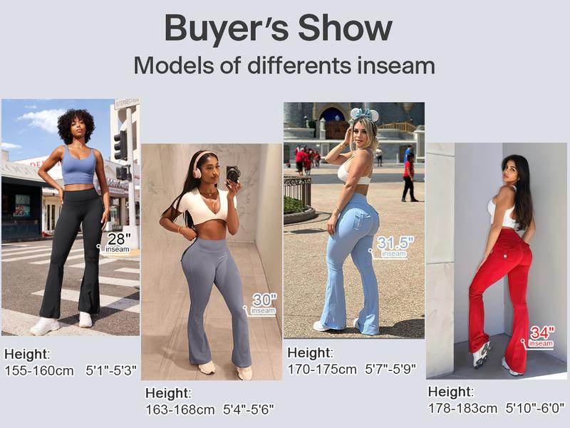 YEOREO CoreFlex Flare Leggings with Pockets for Women Scrunch Workout Leggings Butt Lifting Gym Yoga Pants - Blue, Breathable Fabric, High Waist, Four-Way Stretch, Squat-Proof, Comfortable & Supportive