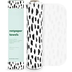 Paper Towels - 10 Pack - Roll of Washable  Cloth Paper Towels - Paperless  Napkins Cloth Washable - Absorbent + Long Lasting - Zero  Products - (Brushstrokes)