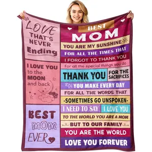 Mom Birthday Gifts from Daughter & Son - Best Mom Ever Gifts - Presents for Moms - Christmas Valentines Day Mothers Day Birthday Gift Ideas for Moms - Gift for Mother - To My Mom's Blanket 50"x60"