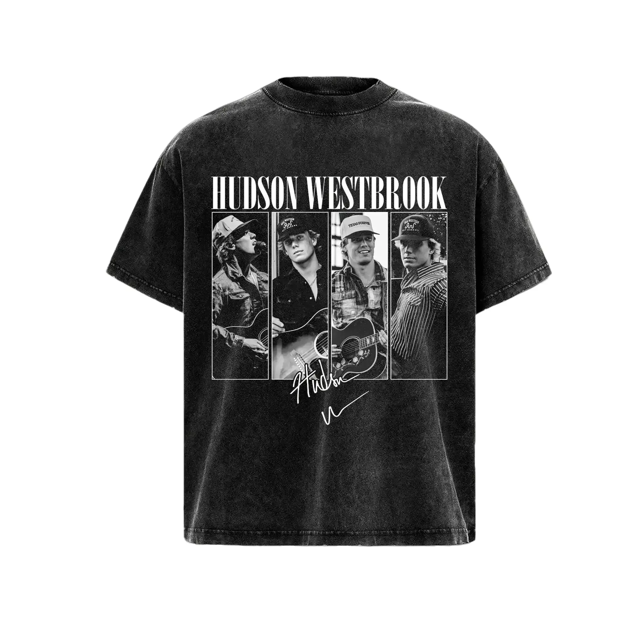 Washed Graphic T-Shirt, Vintage Hudson Westbrook Tour 2026 Print, Unisex Short Sleeve Crewneck, Casual Fit Menswear Concert Top