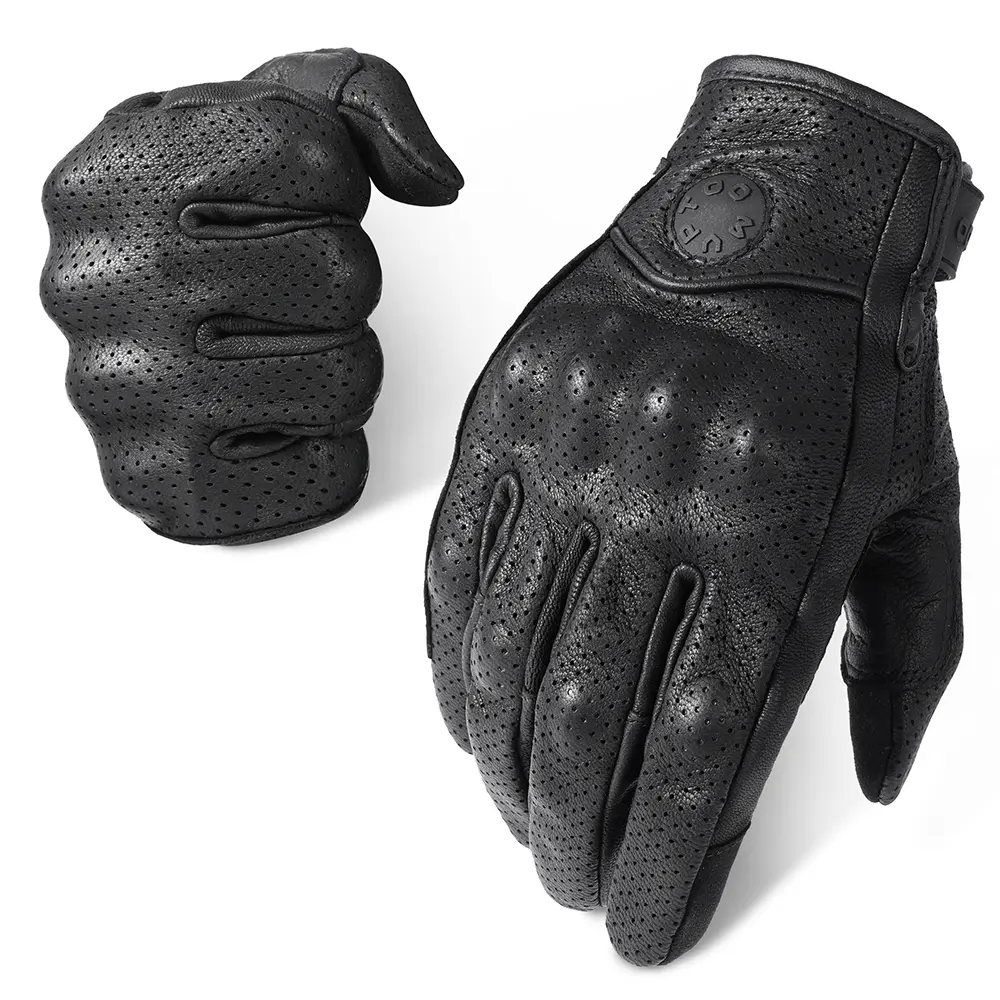 Outdoor Sports Gloves, Breathable Genuine Leather Touchscreen Hard Shell Anti-Slip Windproof, Dirtbike Gear Motorcycle Riding Hiking Rock Climbing Protection Gear, Protective Gear
