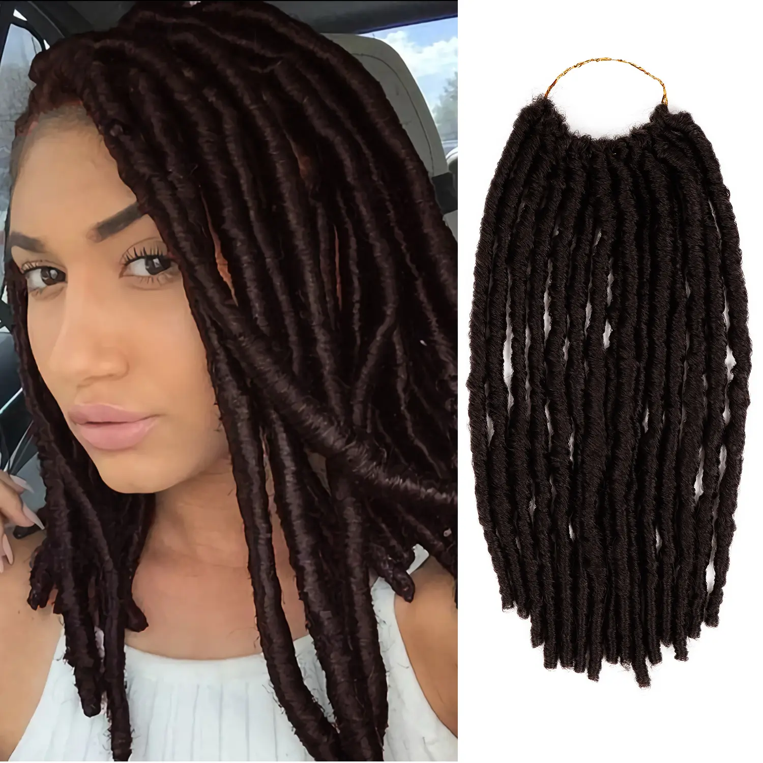Authentic 12" U Loc Dreadloc Crochet Braids, Straight Synthetic Hair Extensions for Women, Pre-looped Ends for a Dreadlock Look (70g), Braids Hairstyles, Bug, Multiple Shades, Dreadhead Style, Usually Need 6-8 Packs, Synthetic Braids, Hair Braids