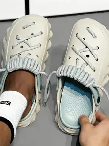 1 Pair Unisex 2-Way Wear Closed Toe Mule Slippers Unique Knot Decoration Lightweight One-Piece Molding For Multi-Scenario Casual Matching