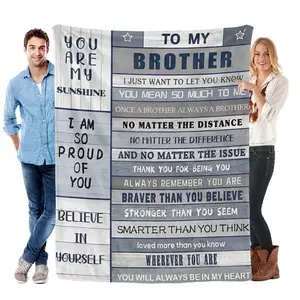 Gifts for Brother Blanket from Sister - Brother Christmas Birthday Gift Adult - Ultra Soft Plush Throw Present Ideas for Bedding Sofa - 60"x50"