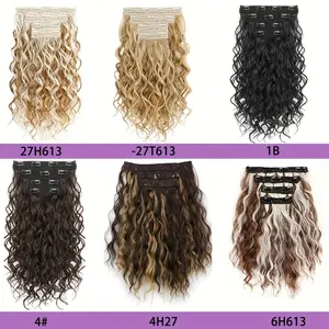 1pcs Clip-In Hair Extensions - Long Curly Waves (36cm/14") Voluminous Black Wavy Texture with Layered Ends, Natural Soft Clip-In Extensions for Women - Heat Styling Friendly, Secure Clip-In System for Parties, Everyday & Special Events - Suitable