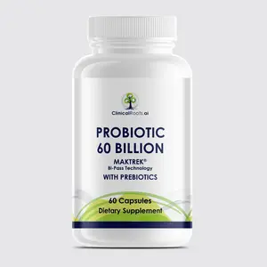 ClinicalRoots.ai Probiotic 60 Billion MAKTREK Bi-Pass Technology with Prebiotics 60 Billion CFUs per Capsule for Digestive Health and Immune Support
