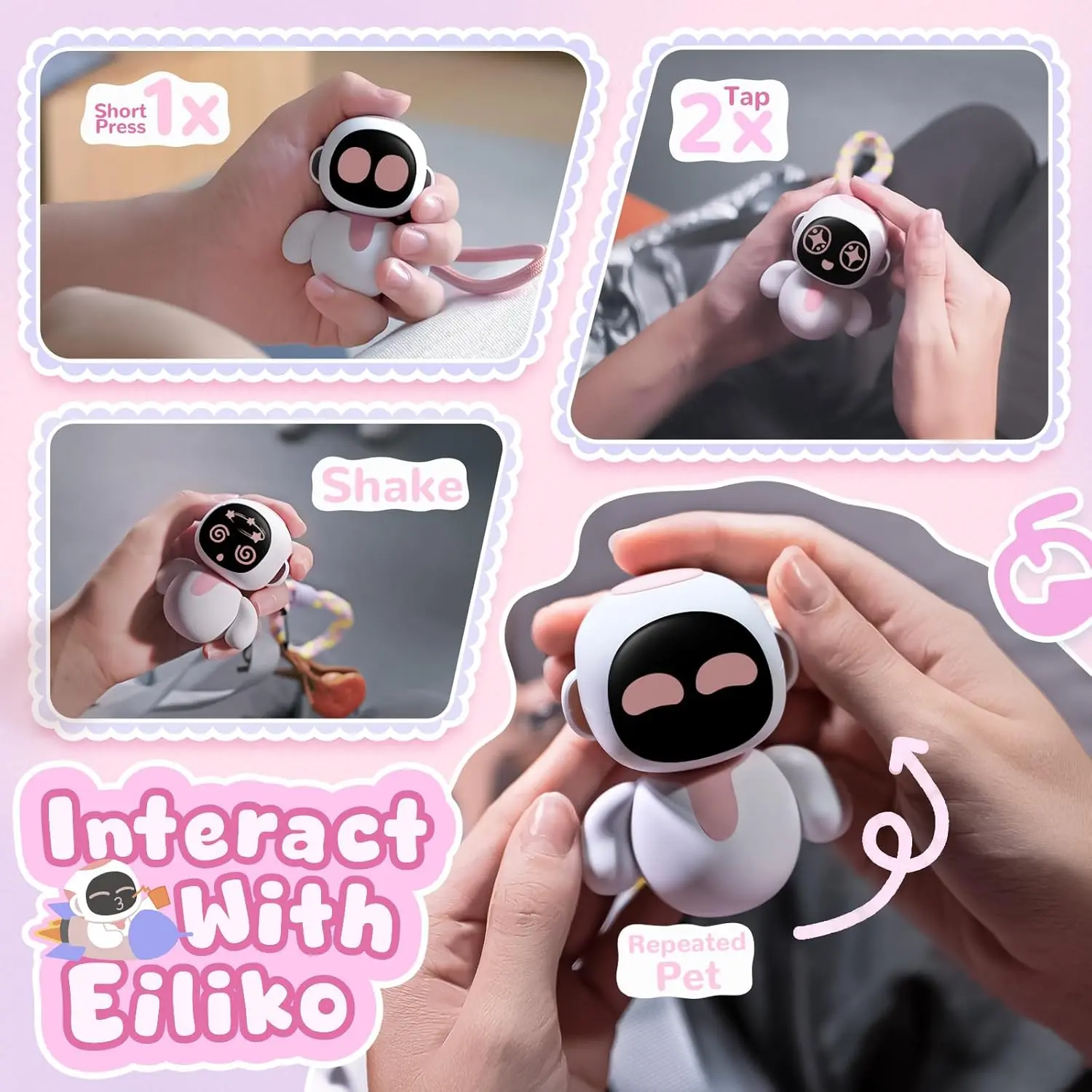 Energize Lab Eiliko Aquamarine AI Charm Electronic Pendant Toy