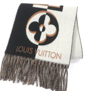 Pre-owned Louis Vuitton Wool Small Leather Goods Duo Infinity Scarf
