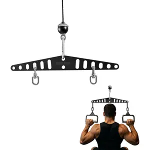 Multi-Grip LAT Pull Down Bar Hardened -Coated Finish, 360? Rotating Stainless Steel Adapter, Neutral & Wide Grip Spreader Bar for Pulley System Gym &  Machines