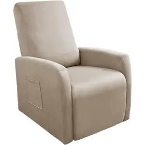 Chair Covers 4 Pieces Waterproof Small Recliner Sofa Slipcover Stretch Recliner Slipcover for Lazyboy Recliner Chair with Storage Pocket Furniture Protector for Living Room,Mocha