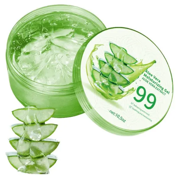 Organic Aloe Vera Gel - Alcohol-Free Moisturizer for Face & Body, Soothing Sunburn Relief, 12 Months Shelf Life, Daily Use for All Skin Types, Pure Natural Non-Sticky Skincare, Moisture, Hydrate