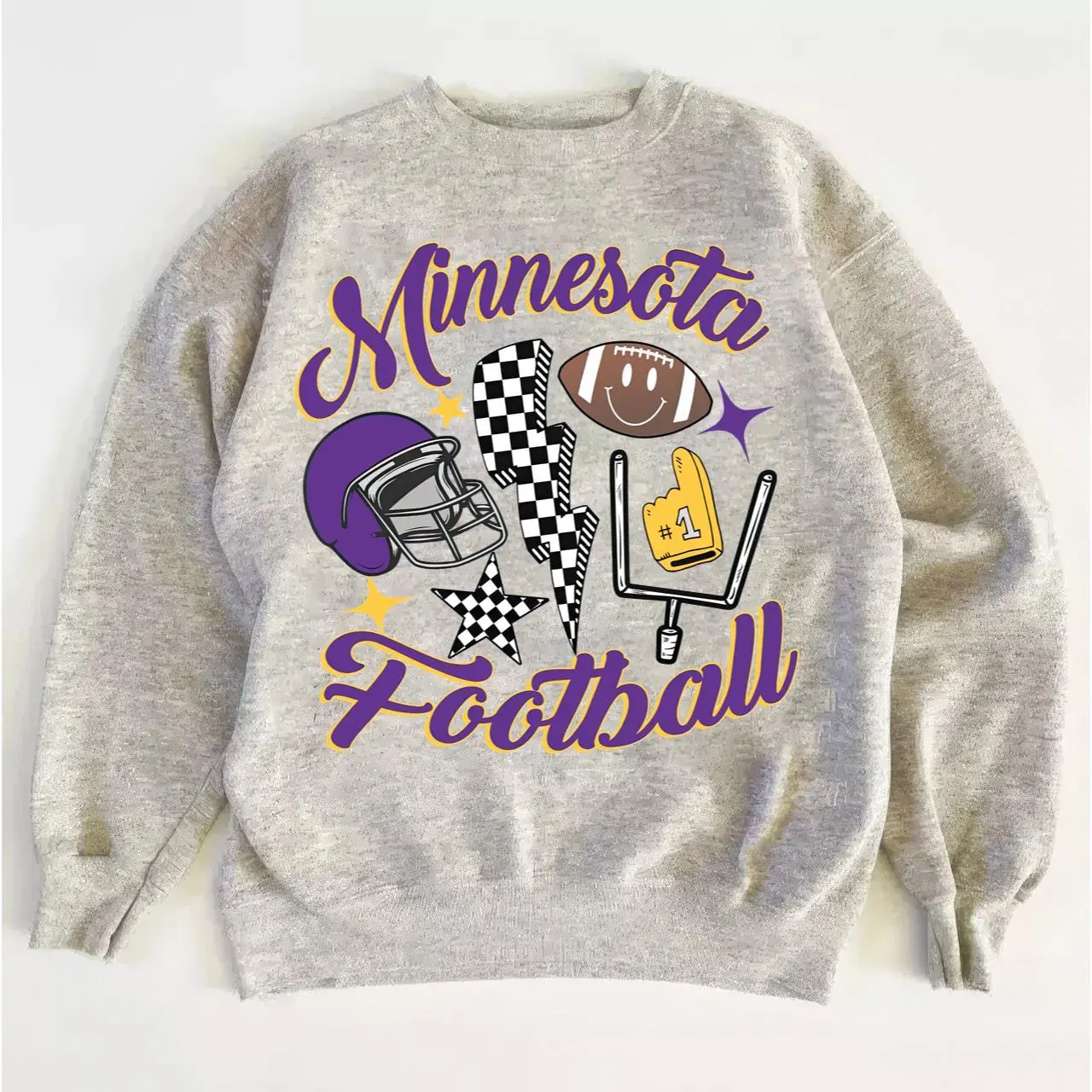 Minnesota Retro Football Sweatshirt, Viking Crewneck Shirt for Fans