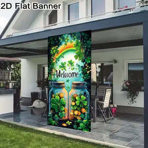 2D flat banner, 1pcSt. Patrick's Day Lucky Clover Jars Decoration | Rainbow & Coin Themed Irish Party Decorgalentines party decor, valentine day decor, decorations for valentines day