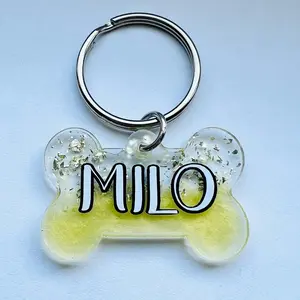 Personalized Pet Tags - Customizable Name with Color Options - Keychain Attachment - Stylish Dog Tags for Small to Medium & Medium to Large Dogs