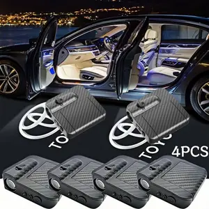4 Piece Car Door Lights, Car Decorative Light, Door Logo Projector Welcome Light, LED Projector Car Door Welcome Light, Door Projection Light with Logo for Car Gate, Logo Projector for Mercedes Benz, Lexus, Mazda, Volvo, LED Side Light
