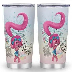 1pc Trolls  Tumbler - Double-Wall Vacuum Insulated Travel Mug with Spill-Proof Lid, Perfect Gift for Christmas, Birthdays,  Ideal for Office, Home, or On-the-Go Use