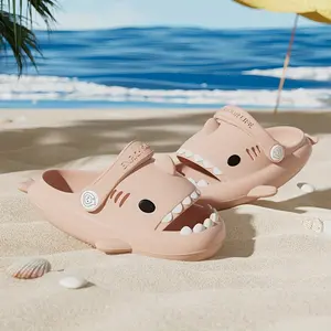 [Non-Slip Cloud Shark Slides] Non-Slip Cloud Shark Slides |     Comfortable Cushioned Thick Sole |     Adorable Cartoon Patterns Open Toe Sandals for Boys and Girls
