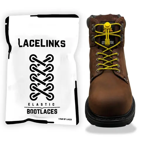 Lacelinks Elastic Bootlaces - High Strength Polyester - Cut to Length 98in Shoelaces Boot Straps