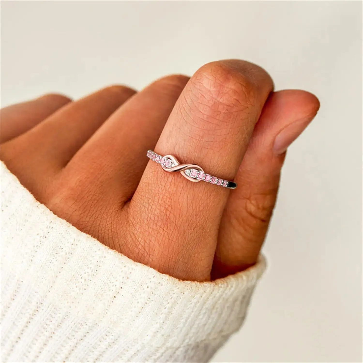 2PCS Forever Best Frineds Pink Infinity Love Ring – A Promise That Never Ends
