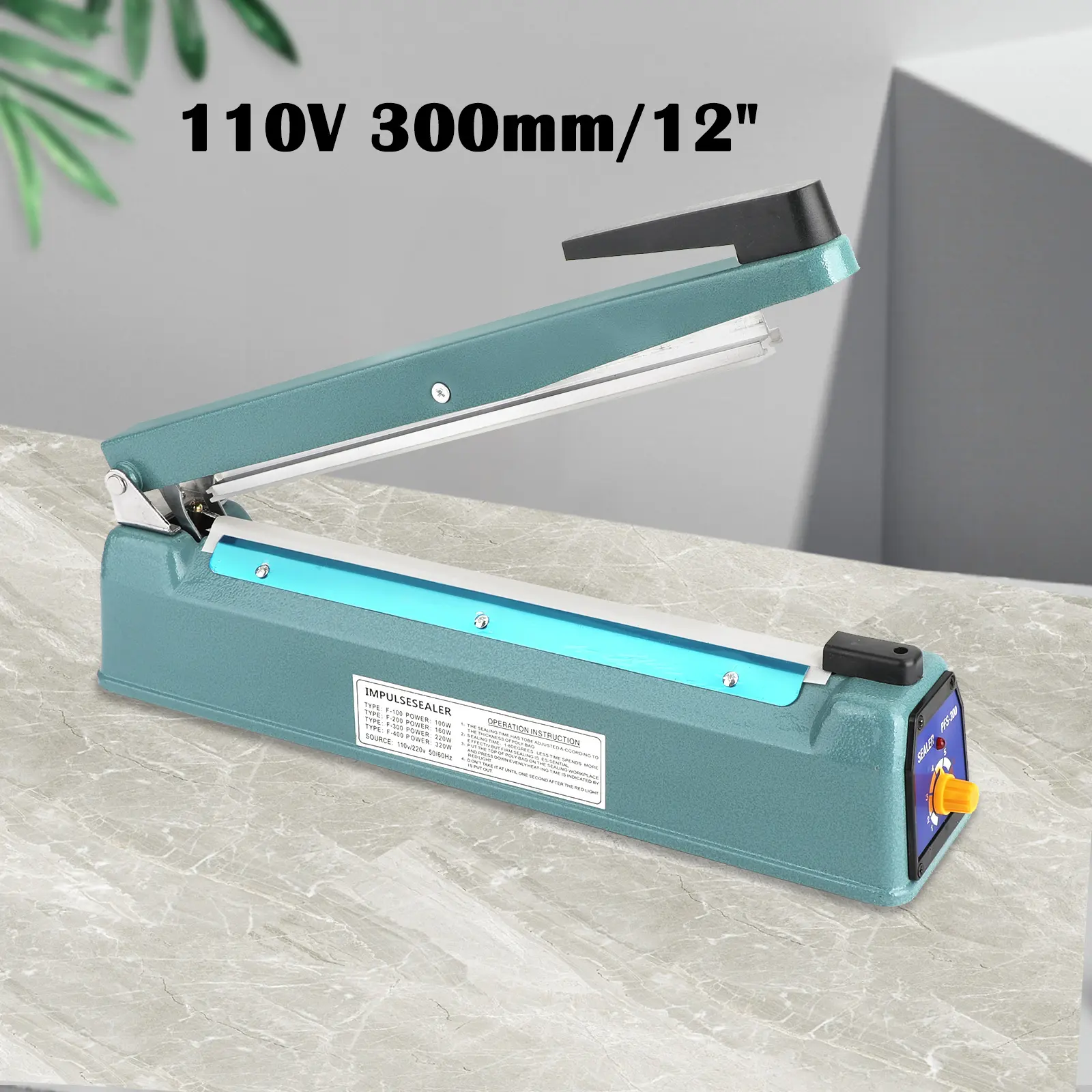 Portable 12" Impulse Heat Sealer Poly Bag Hand Sealing Machine / Vacuum Sealer Machine- for Home Kitchen & Travel, Meat Preservation, Food Saver Storage Packing