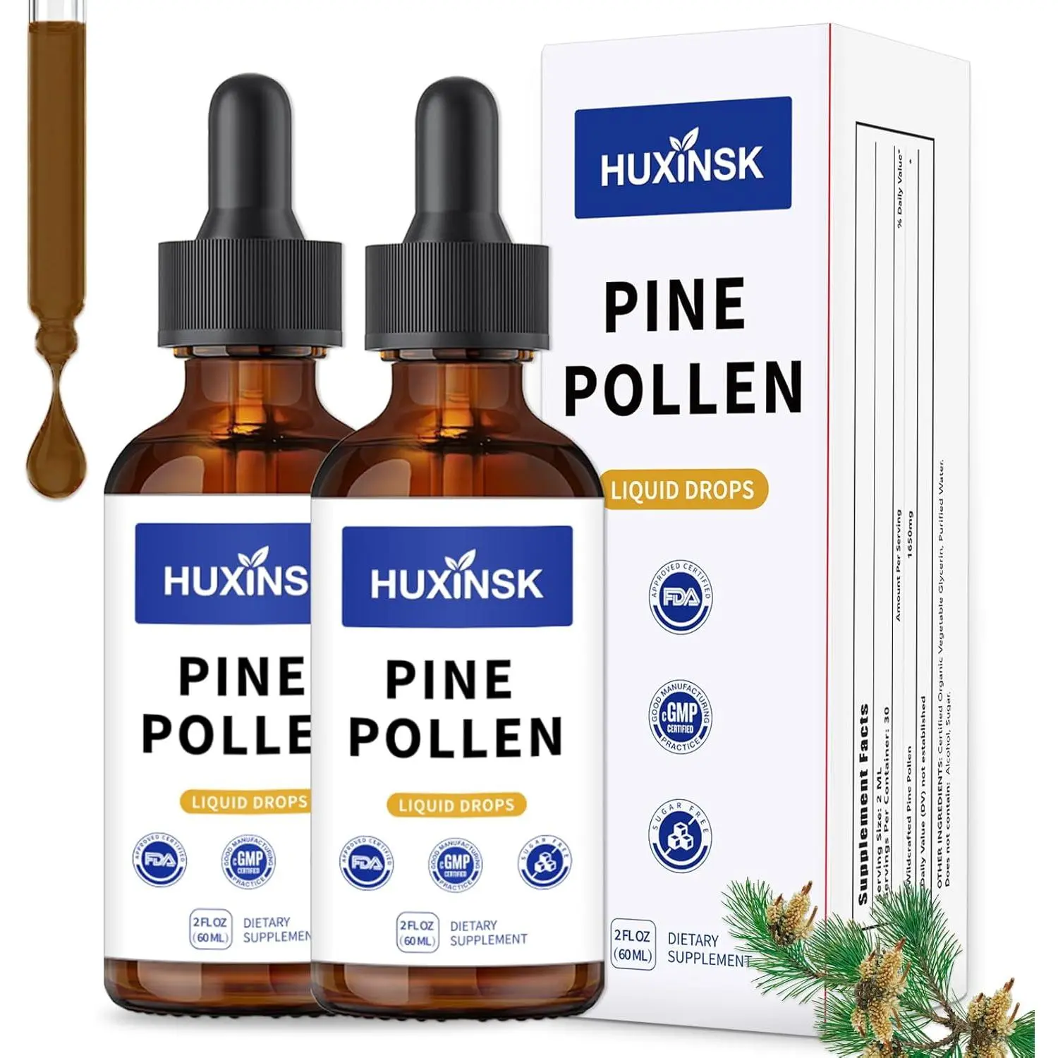 Pine Pollen Full-Spectrum Forest Nutrient Complex | Alcohol-Free, 60ml Vegan Tincture