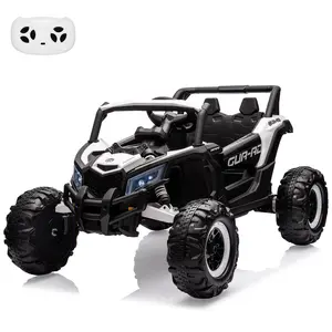 GARVEE 24V Ride On UTV Car with Battery Powered Electric Motor, Remote Control, Spring Suspension, 200W Motor, Metal Frame, USB, Music, LED Lights - Exciting Ride On Vehicle for Young Adventurers