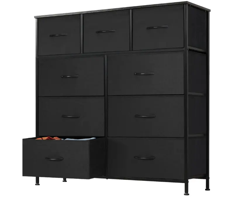 black dresser nursery Dressers for Bedroom, Heavy Duty 4-Drawer Wood Chest of Drawers, Moder –  SEGMART main image 1