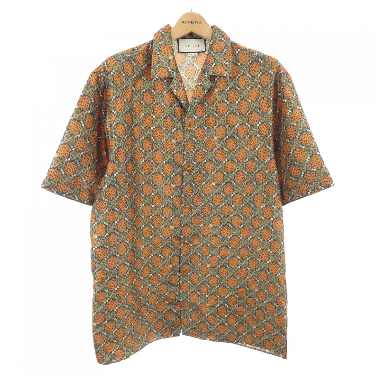 Pre-owned GUCCI Silk Small Leather Goods Short Sleeve Shirt