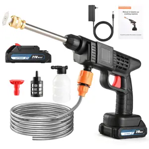 Household Portable 21V Lithium-Ion Battery Pressure Washer (27Wh) - 20-40 Min Runtime, 1-2H Charge, High PSI Flow for Cars, Patios & Garden Irrigation - Leakproof, Filtered, Paint Safe