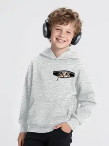 Boys' Spring & Fall Casual Long Sleeve Sweatshirt, Cat Print Hoodie with Pocket, Comfortable Loose Fit, Ideal for Middle School Kids