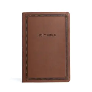 CSB Large Print Thinline Bible, Value Edition, Brown LeatherTouch, Red Letter, Presentation Page, Footnotes, Full-Color Maps, Easy-to-Read Bible Serif Type