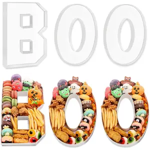 Halloween Charcuterie Board, Charcuterie Letters Boo Halloween Serving Dishes for Candy Dish Treat Cutting Board for Horror Party Thanksgiving Christmas Halloween Decorations
