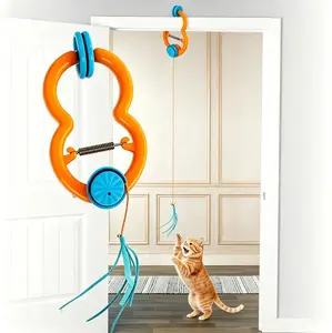 Allforpaws Interactive Cat Toy for Indoor Cats Automatic Door Hanging with Moving Feather USB Rechargeable Motion Activated for Bored Cats Enrichment Exercise