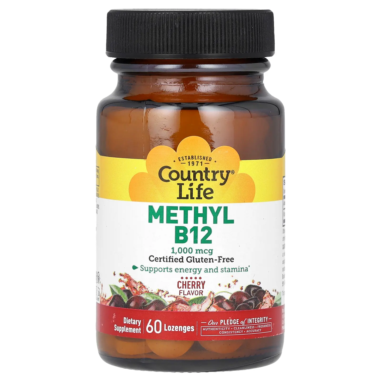 Country Life Methyl B12, Cherry, 1,000 mcg, 60 Lozenges