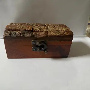 Small Rustic Tree Bark Decorative Box – Handcrafted