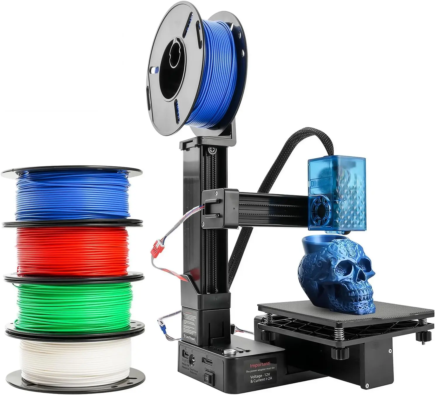 Portable 3D Printer for Beginners, Mini FDM Printer with 4 Colors PLA Filament, Removable Magnetic Platform, 0.4mm Nozzle, 100x100x100mm Build Volume, Compatible with Windows and Mac OS