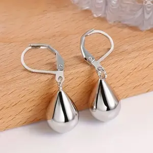 1 Pair Silver-Plated Water Drop Earrings, Featuring a Surface Coated , Hypoallergenic Water Drop Pendants, Stylish And Delicate fashion Jewelry for Women, Suitable for Everyday Wear And Special Occasions, Perfect for girls holiday gifts trendy jewelry