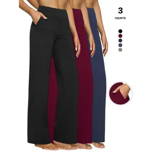 2026 Women's Casual Business Dress Pants, Stretchy High Waist Wide Leg Trousers, Work Office Wear with Pockets, Stylish & Comfortable（gift）