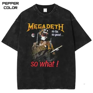 Megadeth So Far So Good So What T-shirt, Heavy Metal Rock Band 80s 90s Tour Tee, Stylish Crew Neck Short Sleeve T-Shirt, Unisex Streetwear for Men Women, fans Gift