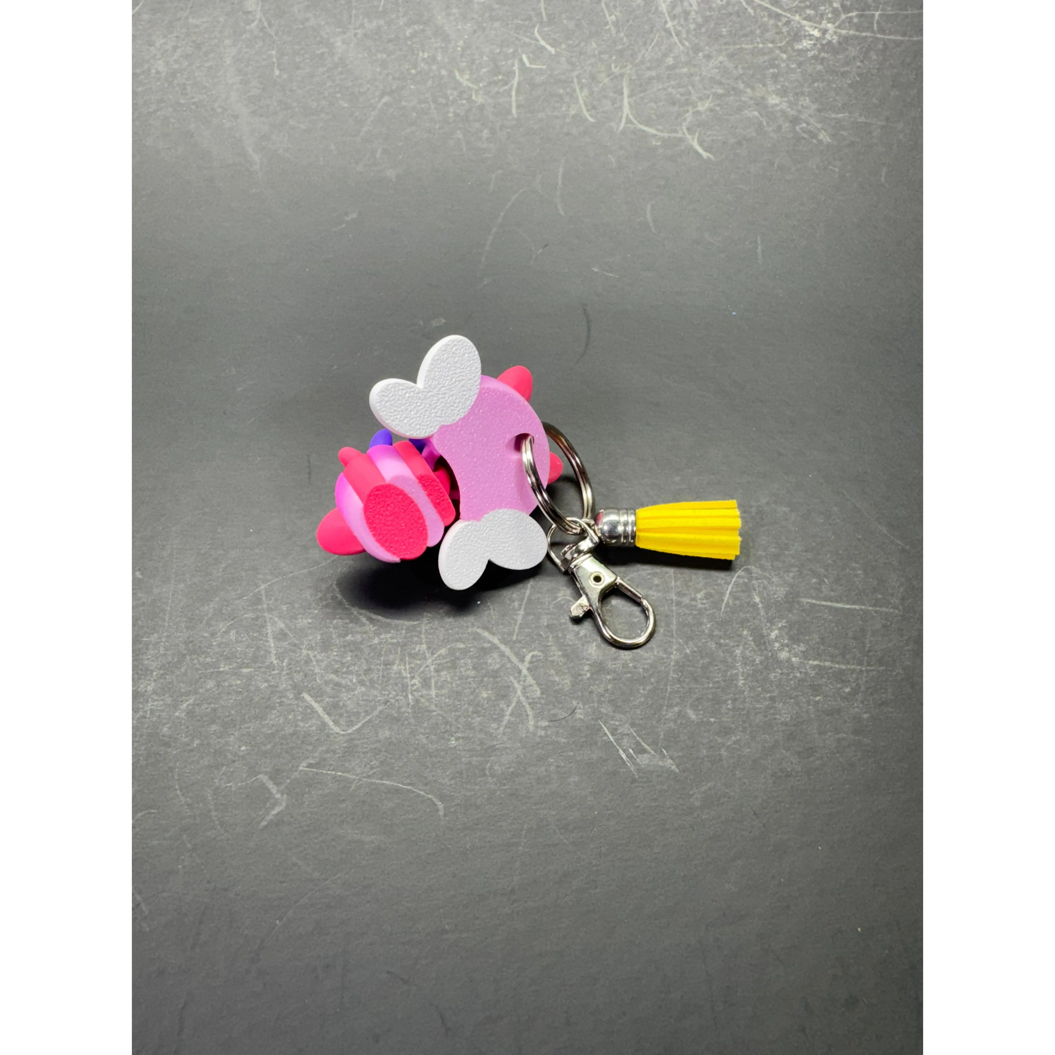 Cute Bumblebee Keychain 3D Printed in Rainbow PLA
