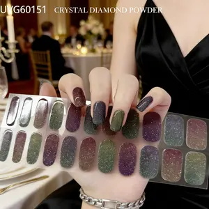 Midnight Oil-Slick Glitter Nail Polish Set, Deep Color Marble Effect, Reflective Disco Party Kit, Half-Cured Gel Nails, DIY Home Use