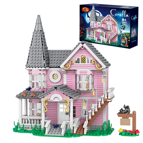 HEGOAI Pink Palace Plastic Assembly Building Blocks Kit - DIY Building Model, Quirky Geek Gift for Toys for Grown Ups, Ideal for Halloween & Christmas Birthdays