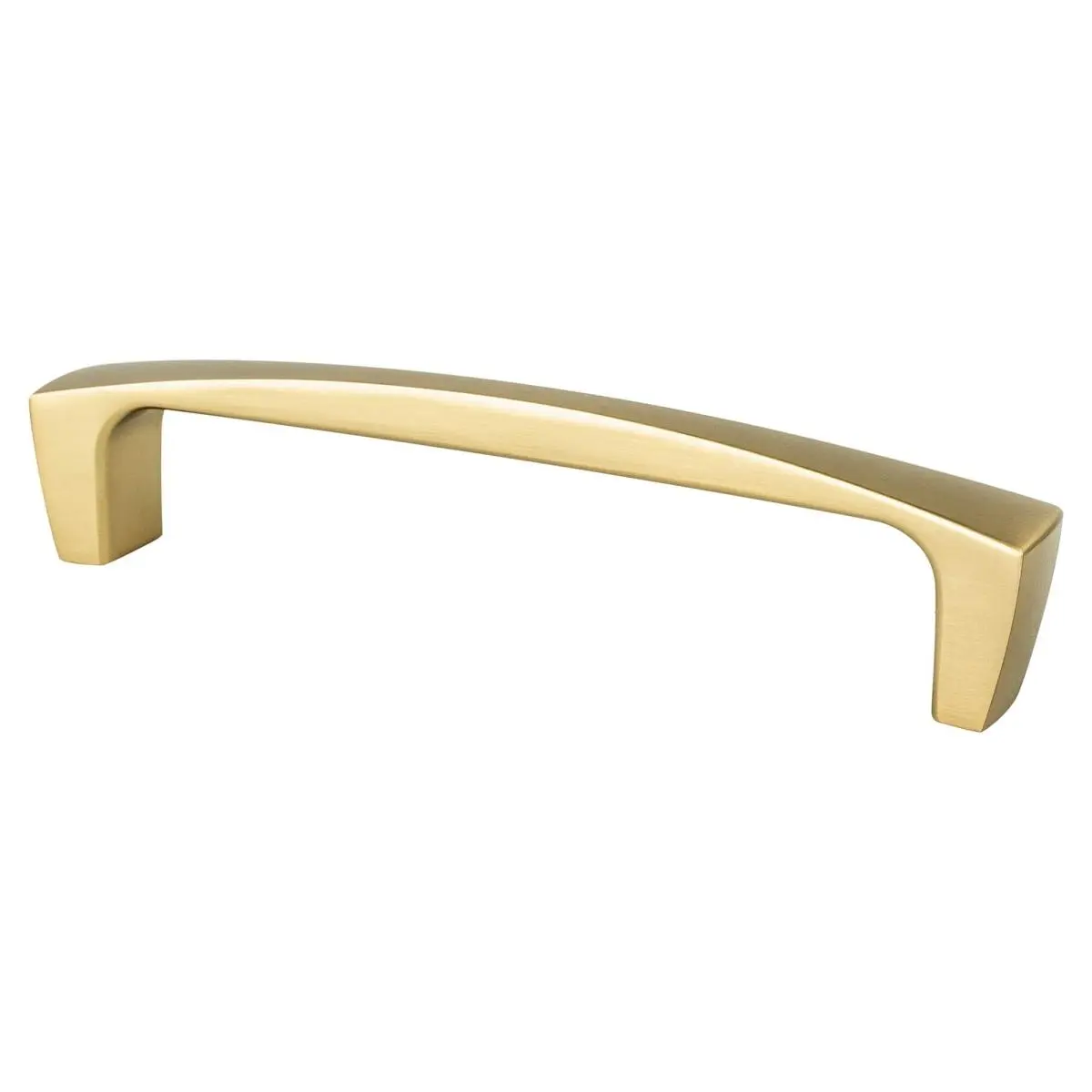 Berenson Aspire Zinc Metal Bath Door Handle - Center to Center: 128mm, Base Sizes: 5/16in, 1 1/4in, 5 7/16in, Modern Brushed Gold, Curves and Straight Lines Design, Smooth Finish Door Hardware, 1 1/4 In