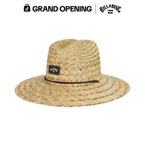 BILLABONG Tides Straw Lifeguard Hat, Summer Seagrass Straw Wide Brim Sun Hat for Beach & Fishing Adjustable Sun Hat