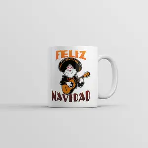 Feliz Navidad Mug Funny Christmas Graphic Novelty Coffee Cup - 11oz Funny Coffee Mugs Ceramic Printed Drinkware Cup