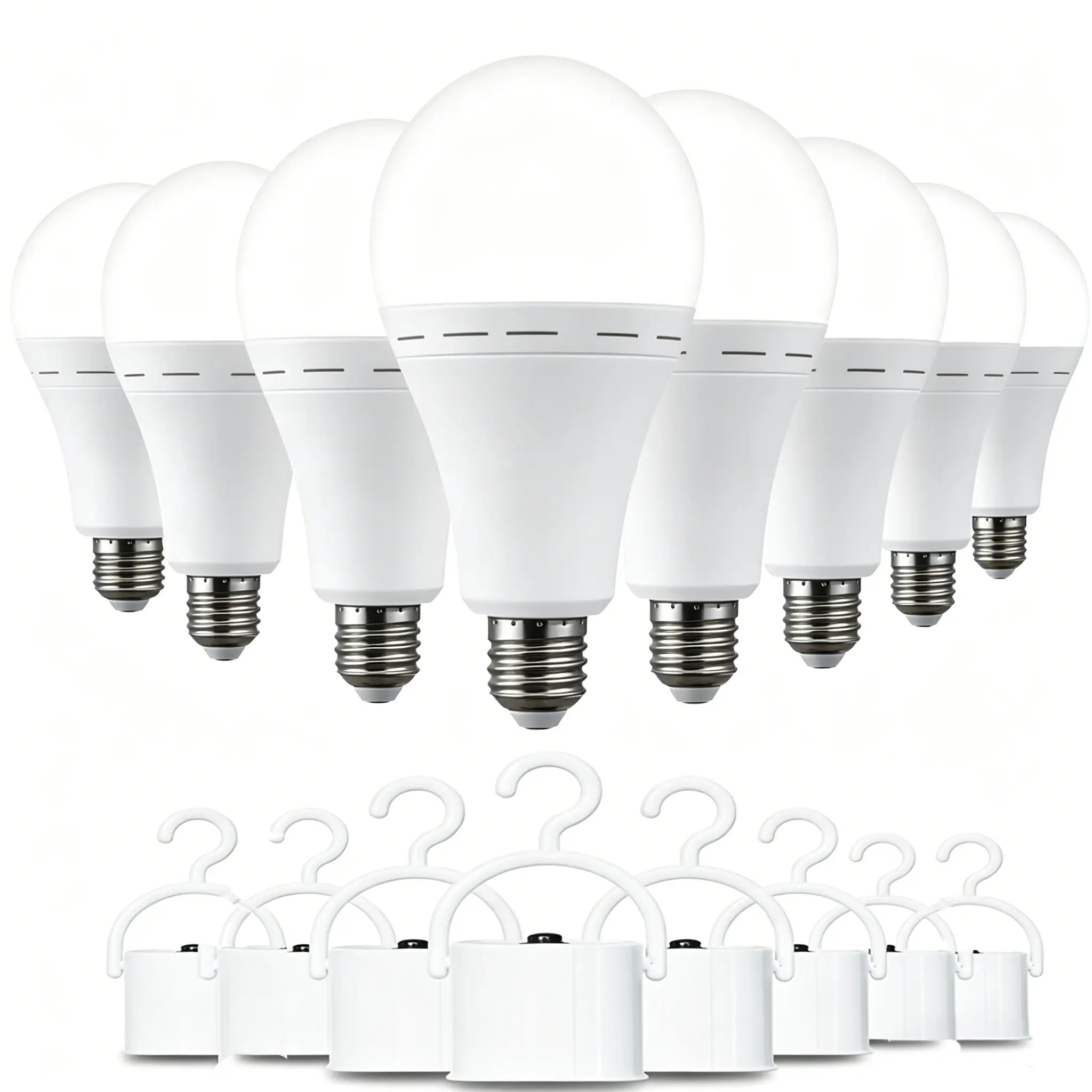 Rechargeable Emergency Light Bulbs Battery Powered LED Light Bulb 6000K Daylight E26 120 Volt 9W 60W Equivalent with 1200mAh for Home Power Outage Camping Hurricane Summergarden,Campingessentials,Outdoor Furnitureset,Campinggear