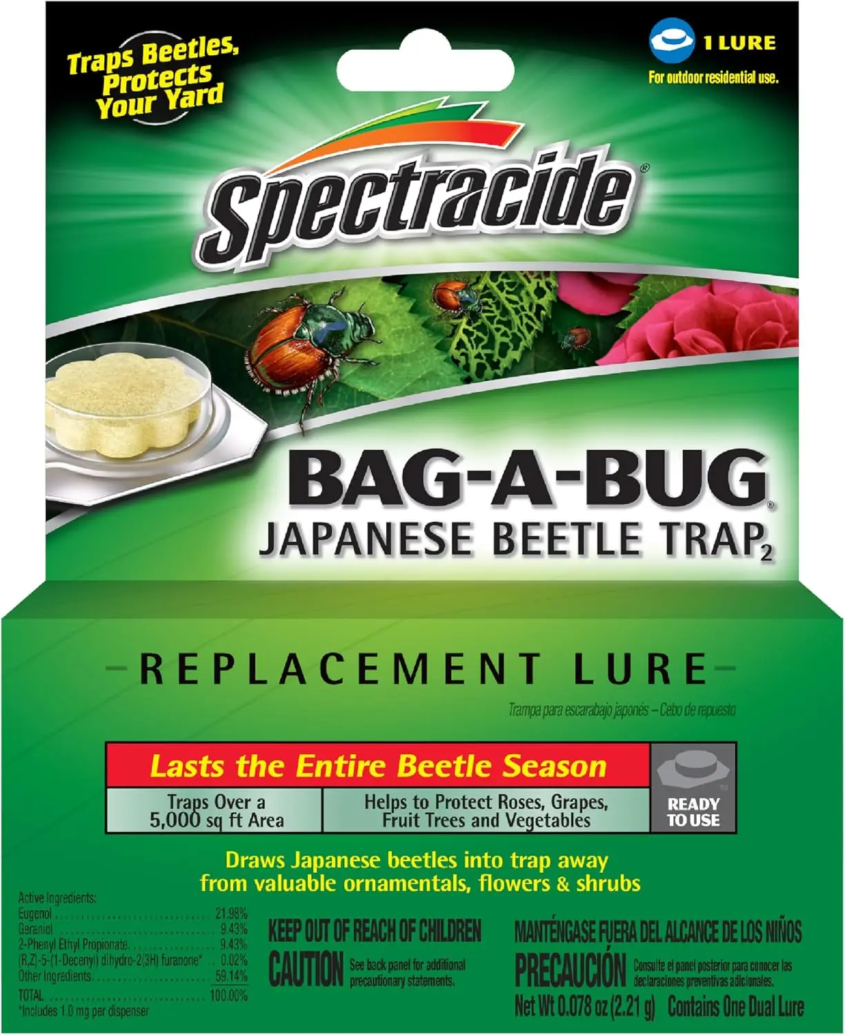 Spectracide Bag-A-Bug Japanese Beetle Trap Replacement Lure 1 Count, Lure Refill